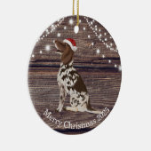 Cute Santa Hat Pointer Kerstmis Keramisch Ornament (Rechts)