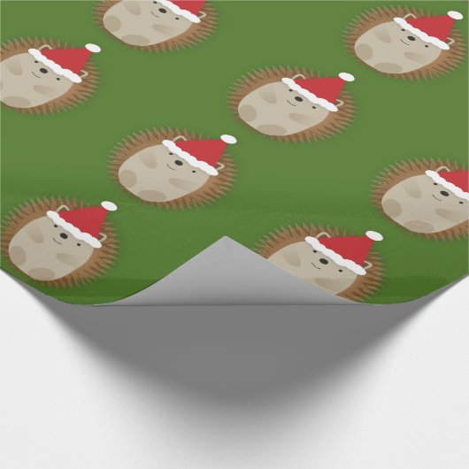 Cute Santa Hedegel Cadeaupapier (Hoek)