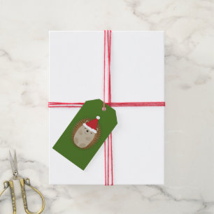 Cute Santa Hedgel Cadeaulabel