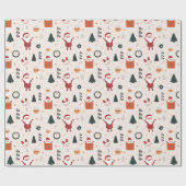 Cute Santa Ho Ho Ho Kerstmis Cadeaupapier (Vlak)