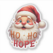 Cute Santa “Ho Ho Hope” Sticker (Devant)