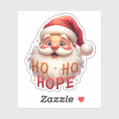Cute Santa “Ho Ho Hope” Sticker (Feuille)