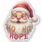 Cute Santa “Ho Ho Hope” Sticker (Devant)
