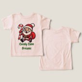 Cute Santa Holding Candy Cane (Ontwerp Voorkant & Achterkant)