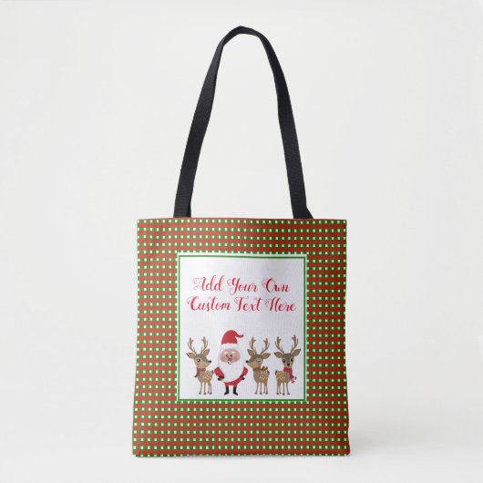 Cute Santa Kerstmis Pset Custom Typography Draagtas (Voorkant)