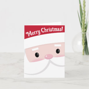 Cute Santa Klaus Face Kerstmis Kaart