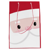 Cute Santa Klaus Face Medium Cadeauzakje (Voorkant)