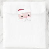 Cute Santa Klaus Face Vierkante Sticker (Tas)