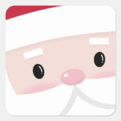 Cute Santa Klaus Face Vierkante Sticker (Voorkant)