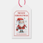 Cute Santa Merry Kerstmis Cadeaulabel (Achterkant)