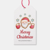 Cute Santa Merry Kerstmis Cadeaulabel (Voorkant)