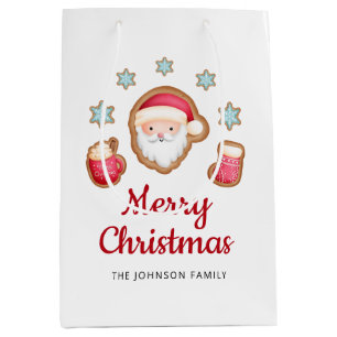 Cute Santa Merry Kerstmis Medium Cadeauzakje