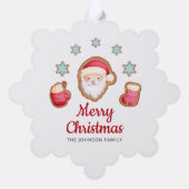 Cute Santa Merry Kerstmis Ornament Kaart (Achterkant)