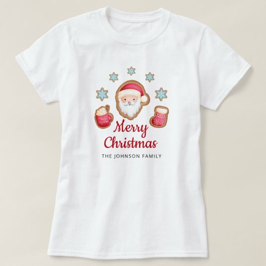 Cute Santa Merry Kerstmis T-shirt (Design voorkant)