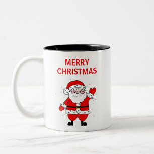 Cute Santa Merry Kerstmis Tweekleurige Koffiemok