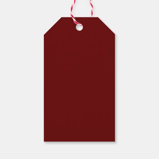 Cute Santa Peeping Red Cadeaulabel (Achterkant)