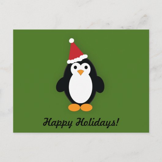 Cute Santa Penguin Briefkaart (Voorkant)