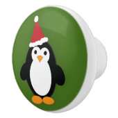 Cute Santa Penguin Keramische Knop (Rechts)