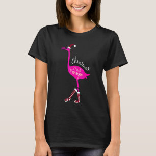 Cute Santa Pet Socks verwarmde roze flamingo Chris T-shirt