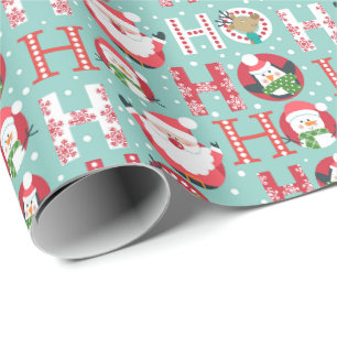 Cute Santa Pinguïn Kerstcadeau Inpakpapier