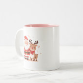 Cute Santa & Reindeer Christmas Mug (Devant gauche)