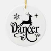 Cute Santa Reindeer Names Dancer Kerstmis Keramisch Ornament (Voorkant)