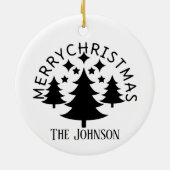 Cute Santa Reindeer Names Dancer Kerstmis Keramisch Ornament (Achterkant)