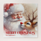 Cute Santa Rudolph Custom Holiday Puzzle for Child Legpuzzel (Verticaal)