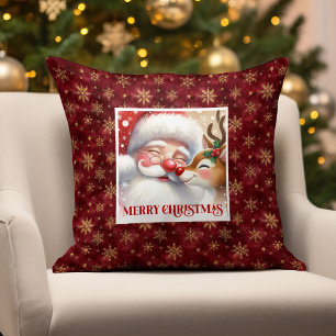 Cute Santa Rudolph Kerst Kussen Hoes Kerst