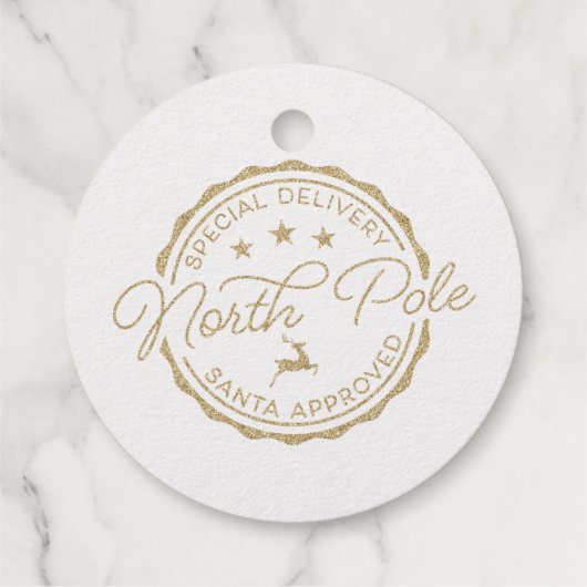 Cute Santa Seal North Pole Bedankjes Labels (Achterkant)