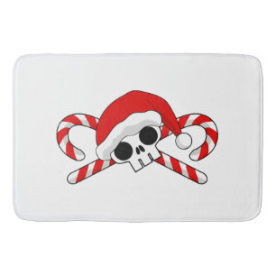 Cute Santa Skull met snoeprietjes Badmat