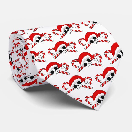 Cute Santa Skull met snoeprietjes Stropdas (Opgerold)