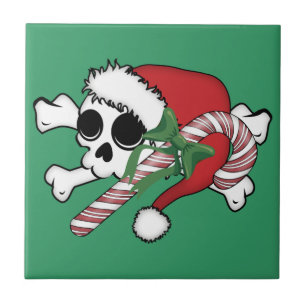 Cute Santa Skull Tegeltje