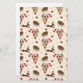 Cute Santa Sloth Prettige feestdagen Briefpapier (Voorkant / Achterkant)