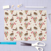 Cute Santa Sloth Prettige feestdagen Tissuepapier (Craft)