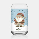 Cute Santa Snowflakes Kids Name (Verso)