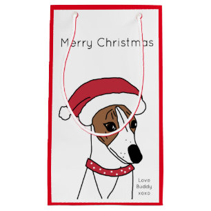 Cute Santa Whippet Merry kerstcadeau Klein Cadeauzakje