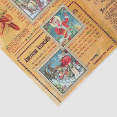 Cute Santas en Newspaper Collage Tissuepapier (Detail)