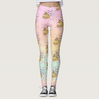 Cute sarcastische cartoon kat hail Satan Leggings