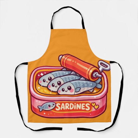Cute Sardines Fish Cartoon Schort (Voorkant)
