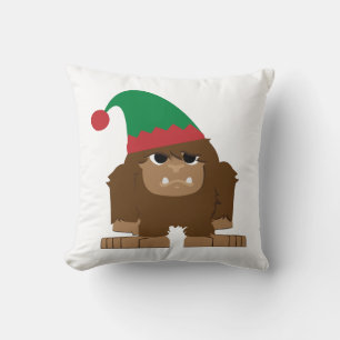 Cute Sasquatch Kerstmis Elf Kussen