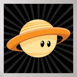 Cute Saturn Planet Poster