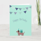 Cute Sausage Dog Birthday Kaart (Voorkant)