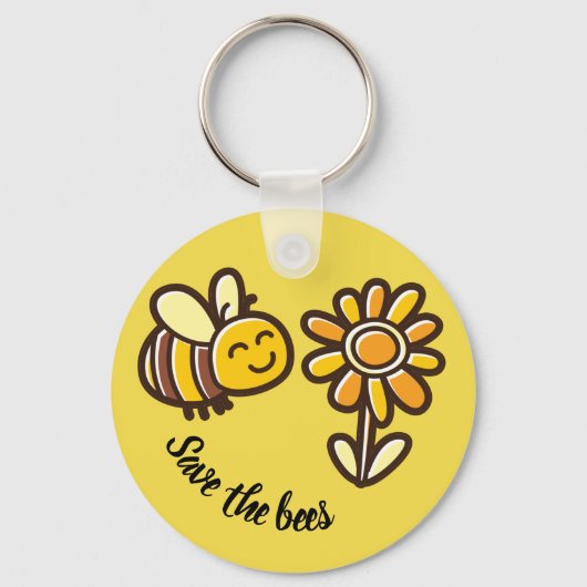 Cute Save the bees keychain gift (Voorkant)