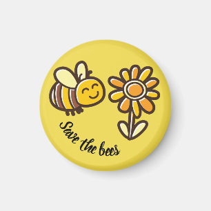 Cute save the bees magnet gift magneet