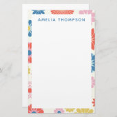 Cute Scandi Boho Folk Flower Pattern Personalized Briefpapier (Voorkant / Achterkant)
