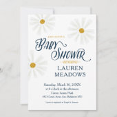 Cute Scandi Daisy Baby shower Invitation Kaart (Voorkant)
