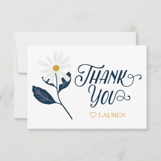 Cute Scandi Daisy Carte de remerciements personnal (Devant)