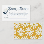 Cute Scandi Daisy Diaper Raffle Ticket Informatiekaartje (Voorkant / Achterkant)