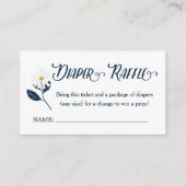 Cute Scandi Daisy Diaper Raffle Ticket Informatiekaartje (Voorkant)